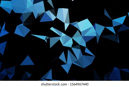 Light BLUE vector abstract polygonal texture. Colorful illustration in abstract style with gradient. The best triangular design for your business.