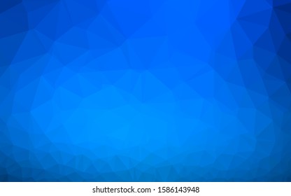 Light BLUE vector abstract polygonal cover. Shining illustration, which consist of triangles. Completely new design for your business.