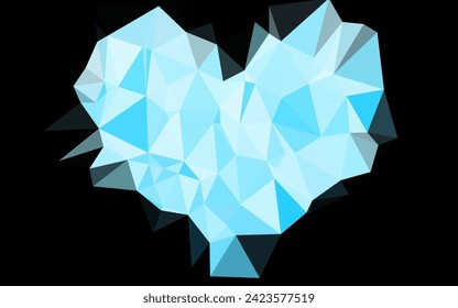 Light BLUE vector abstract polygonal layout. A completely new color illustration in a vague style. Triangular pattern for your business design.