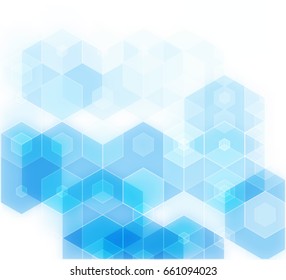Light blue vector abstract polygonal background. Colorful illustration. Hexagonal template for business design.