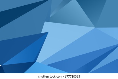 Light BLUE vector abstract polygonal template. Glitter abstract illustration with an elegant design. The best triangular design for your business.