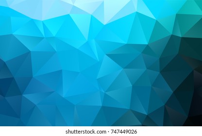 Light BLUE vector abstract polygonal template. Glitter abstract illustration with an elegant design. Triangular pattern for your business design.