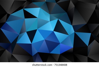 Light BLUE vector abstract polygonal template. Colorful abstract illustration with gradient. The best triangular design for your business.