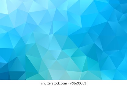 Light BLUE vector abstract polygonal template. Glitter abstract illustration with an elegant design. Triangular pattern for your business design.
