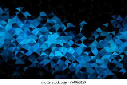 Light BLUE vector abstract polygonal pattern. Triangular geometric sample with gradient.  The best triangular design for your business.