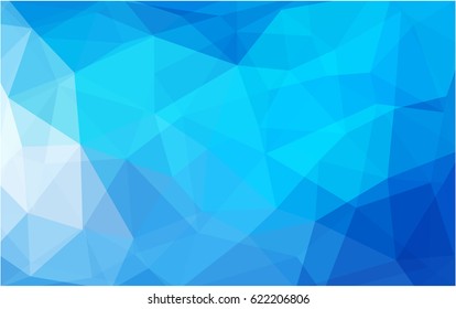 Light BLUE vector abstract textured polygonal background. Blurry triangle design. Pattern can be used for background.