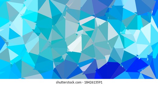 Fondo de triángulo abstracto de vector azul claro. Ilustración abstracta moderna con triángulos poligonales. Tu negocio.
