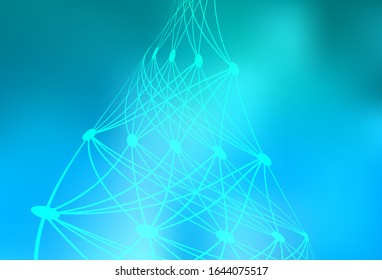 Light BLUE vector backdrop with artificial intelligence data. Abstract illustration with links and dots of AI. Template for ads of intellect, innovations.