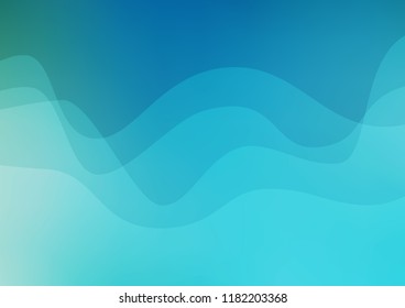 Light BLUE vector backdrop with bent lines. A sample with blurred bubble shapes. A new texture for your  ad, booklets, leaflets.