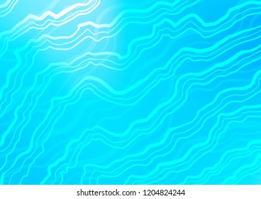 Light BLUE vector backdrop with bent lines. Creative geometric illustration in marble style with gradient. Marble style for your business design.