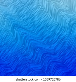 Light BLUE vector backdrop with bent lines. Bright illustration with gradient circular arcs. Best design for your ad, poster, banner.