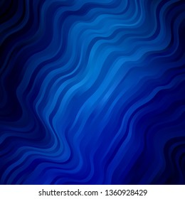 Light BLUE vector backdrop with bent lines. Illustration in halftone style with gradient curves. Pattern for ads, commercials.
