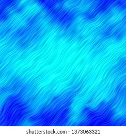 Light BLUE vector backdrop with bent lines. Illustration in halftone style with gradient curves. Pattern for websites, landing pages.