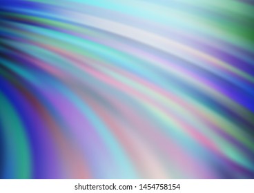 Light BLUE vector backdrop with bent lines. Shining illustration, which consist of blurred lines, circles. Brand new design for your ads, poster, banner.