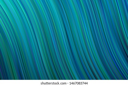 Light BLUE vector backdrop with bent lines. Blurred geometric sample with gradient bubbles.  Pattern for your business design.