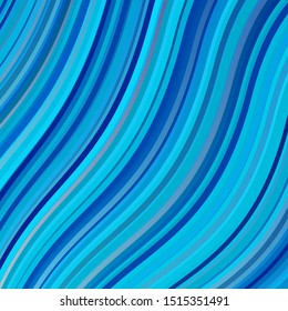 Light BLUE vector backdrop with bent lines. Colorful abstract illustration with gradient curves. Pattern for booklets, leaflets.