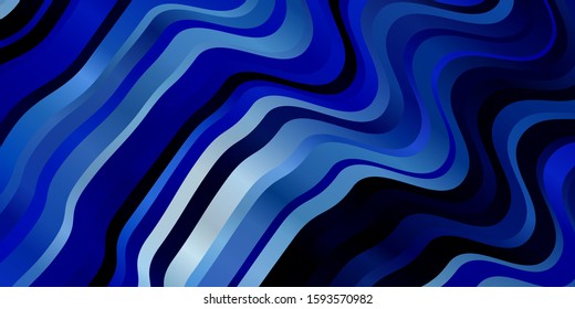 Light BLUE vector backdrop with bent lines. Illustration in abstract style with gradient curved.  Best design for your posters, banners.