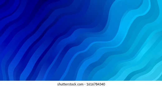 Light BLUE vector backdrop with bent lines. Illustration in halftone style with gradient curves. Smart design for your promotions.