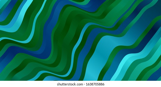 Light BLUE vector backdrop with bent lines. Abstract gradient illustration with wry lines. Best design for your ad, poster, banner.
