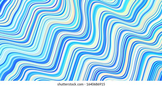 Light BLUE vector backdrop with bent lines. Modern gradient abstract illustration with bandy lines. Elegant pattern for a brand book.