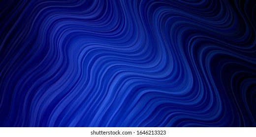 Light BLUE vector backdrop with bent lines. Colorful illustration in circular style with lines. Pattern for business booklets, leaflets