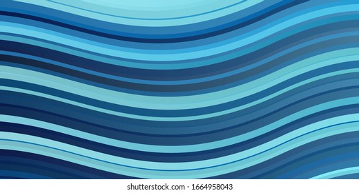 Light BLUE vector backdrop with bent lines. Abstract illustration with gradient bows. Pattern for commercials, ads.