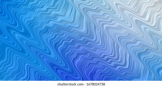 Light BLUE vector backdrop with bent lines. Colorful geometric sample with gradient curves.  Pattern for commercials, ads.