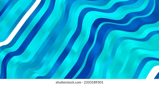 Light BLUE vector backdrop with bent lines. Colorful illustration with curved lines. Pattern for ads, commercials.