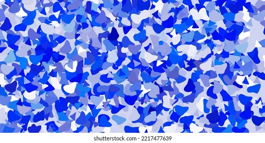 Light blue vector backdrop with chaotic shapes. Colorful abstract forms with gradient in simple style. Modern design for your ads.