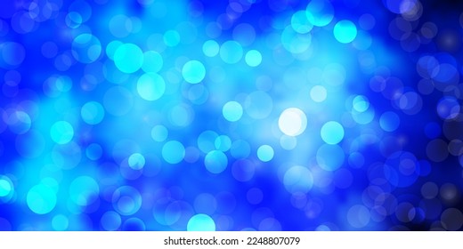 Light BLUE vector backdrop with circles. Abstract illustration with colorful spots in nature style. Pattern for booklets, leaflets.