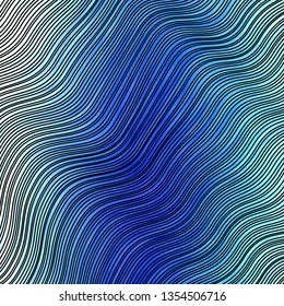 Light BLUE vector backdrop with circular arc. Illustration in halftone style with gradient curves. Pattern for websites, landing pages.