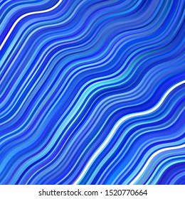 Light BLUE vector backdrop with circular arc. Brand new colorful illustration with bent lines. Smart design for your promotions.