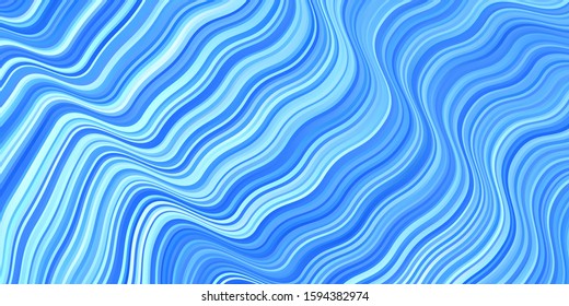 Light BLUE vector backdrop with circular arc. Colorful geometric sample with gradient curves.  Pattern for booklets, leaflets.