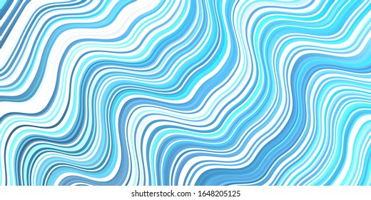 Light BLUE vector backdrop with circular arc. Colorful illustration in abstract style with bent lines. Design for your business promotion.