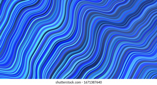 Light BLUE vector backdrop with circular arc. Abstract illustration with bandy gradient lines. Smart design for your promotions.