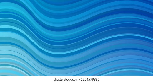 Light BLUE vector backdrop with circular arc. Colorful abstract illustration with gradient curves. Pattern for busines booklets, leaflets