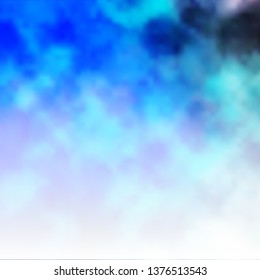 Light BLUE vector backdrop with cumulus. Shining illustration with abstract gradient clouds. Template for landing pages.