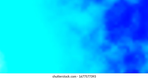 Light BLUE vector backdrop with cumulus. Shining illustration with abstract gradient clouds. Pattern for your commercials.