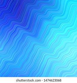 Light BLUE vector backdrop with curved lines. Geometric illustration in abstract style with gradient.  A completely new design for your business.