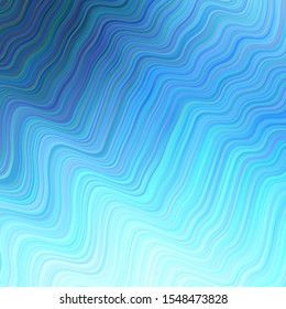 Light BLUE vector backdrop with curved lines. A shining illustration, which consists of curved lines. Colorful wave pattern for your design.