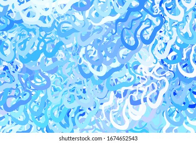 Light BLUE vector backdrop with curved lines. A completely new colorful illustration in simple style. Colorful wave pattern for your design.