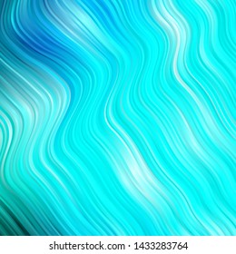 Light BLUE vector backdrop with curves. Colorful illustration with curved lines. Pattern for busines booklets, leaflets