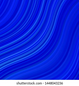 Light BLUE vector backdrop with curves. Colorful abstract illustration with gradient curves. Pattern for busines booklets, leaflets