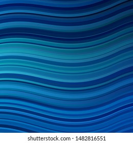 Light BLUE vector backdrop with curves. Colorful illustration in circular style with lines. Pattern for booklets, leaflets.