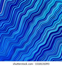 Light BLUE vector backdrop with curves. Colorful illustration in circular style with lines. Template for cellphones.