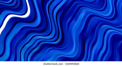 Light BLUE vector backdrop with curves. Colorful illustration with curved lines. Template for cellphones.