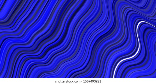 Light BLUE vector backdrop with curves. Abstract illustration with gradient bows. Smart design for your promotions.