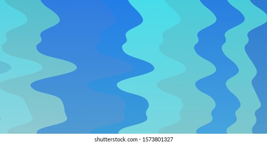 Light BLUE vector backdrop with curves. Gradient illustration in simple style with bows. Best design for your ad, poster, banner.