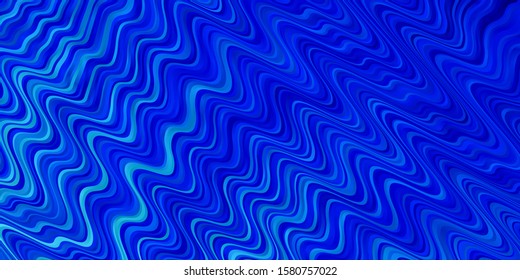 Light BLUE vector backdrop with curves. Abstract illustration with bandy gradient lines. Best design for your ad, poster, banner.