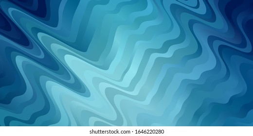 Light BLUE vector backdrop with curves. Abstract illustration with bandy gradient lines. Pattern for booklets, leaflets.